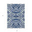 5' X 8' Navy Blue Animal Print Washable Indoor Outdoor Area Rug