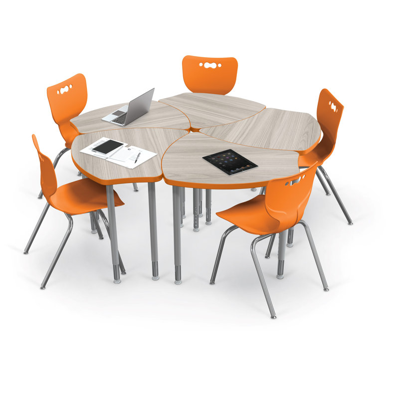 Chaise de bureau 5 étudiants, 18 po, Nébuleuse, Orange