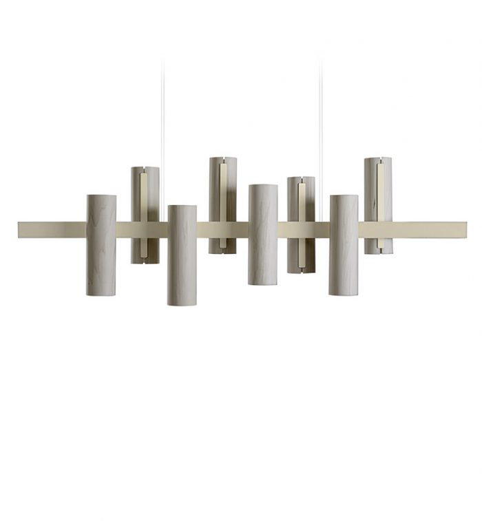 Black Note 8 - Light LED Pendant, Ivory White, Gold, 2700K Bulb Temperature