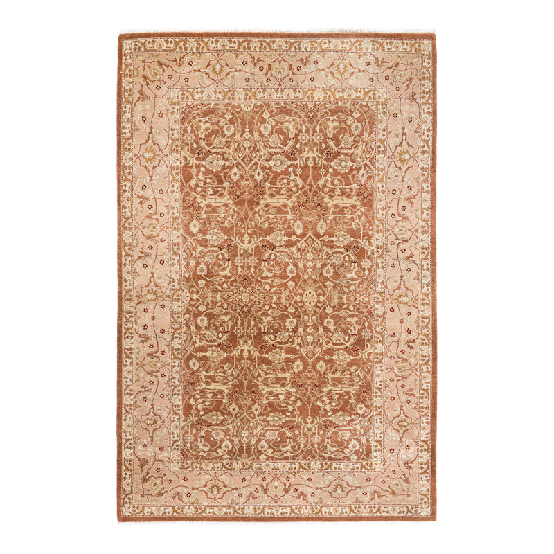 Handmade Brown Wool 8' x 10' Traditional Area Rug
