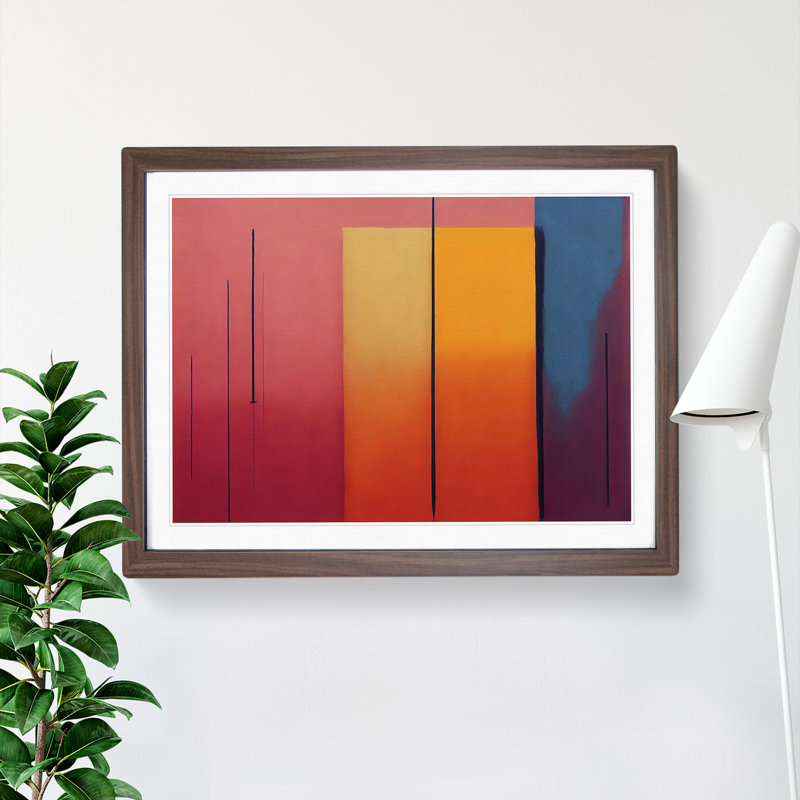 Modern Art Abstract Painting - Framed Print, 46cm H x 64cm W, Walnut Framed
