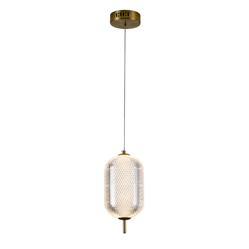 1-Light Brass LED Pendant