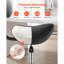 Tabouret de selle avec support pour le dos, capacité de poids de 500 lb, hauteur réglable, roulettes silencieuses, siège en cuir PU ergonomique, chaise roulante pivotante à 360 ° pour tabouret de salon, spa, bar, médical, noir