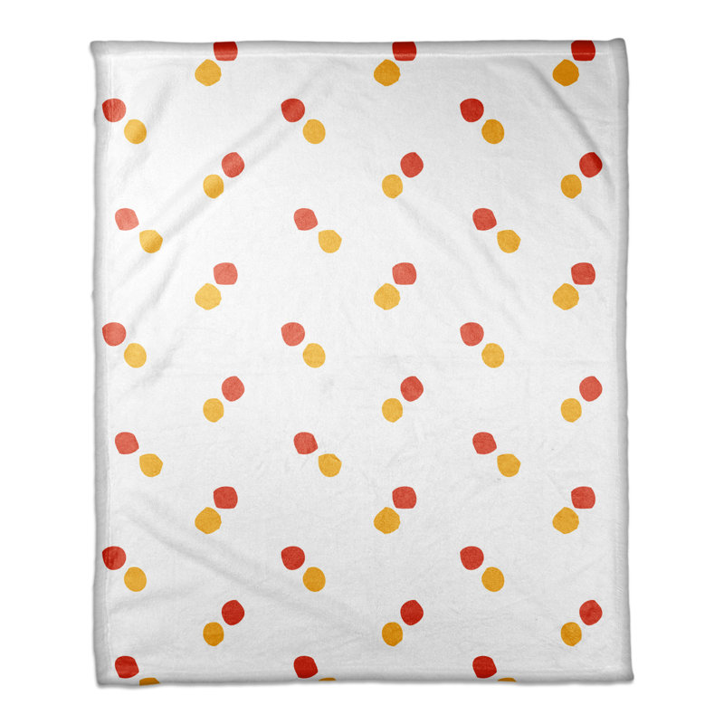  Jeté à pois, Rouge / Jaune