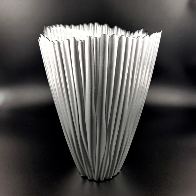Handmade Glass Table Vase, Silver