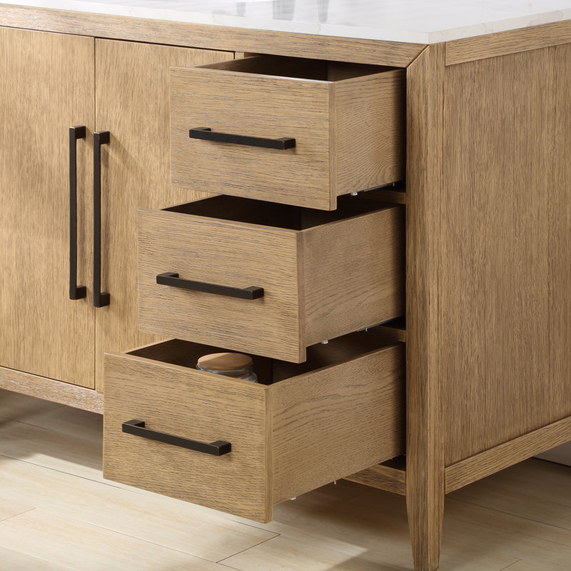 Alsup 42'' W Single Vanity, Wire Brushed Oak