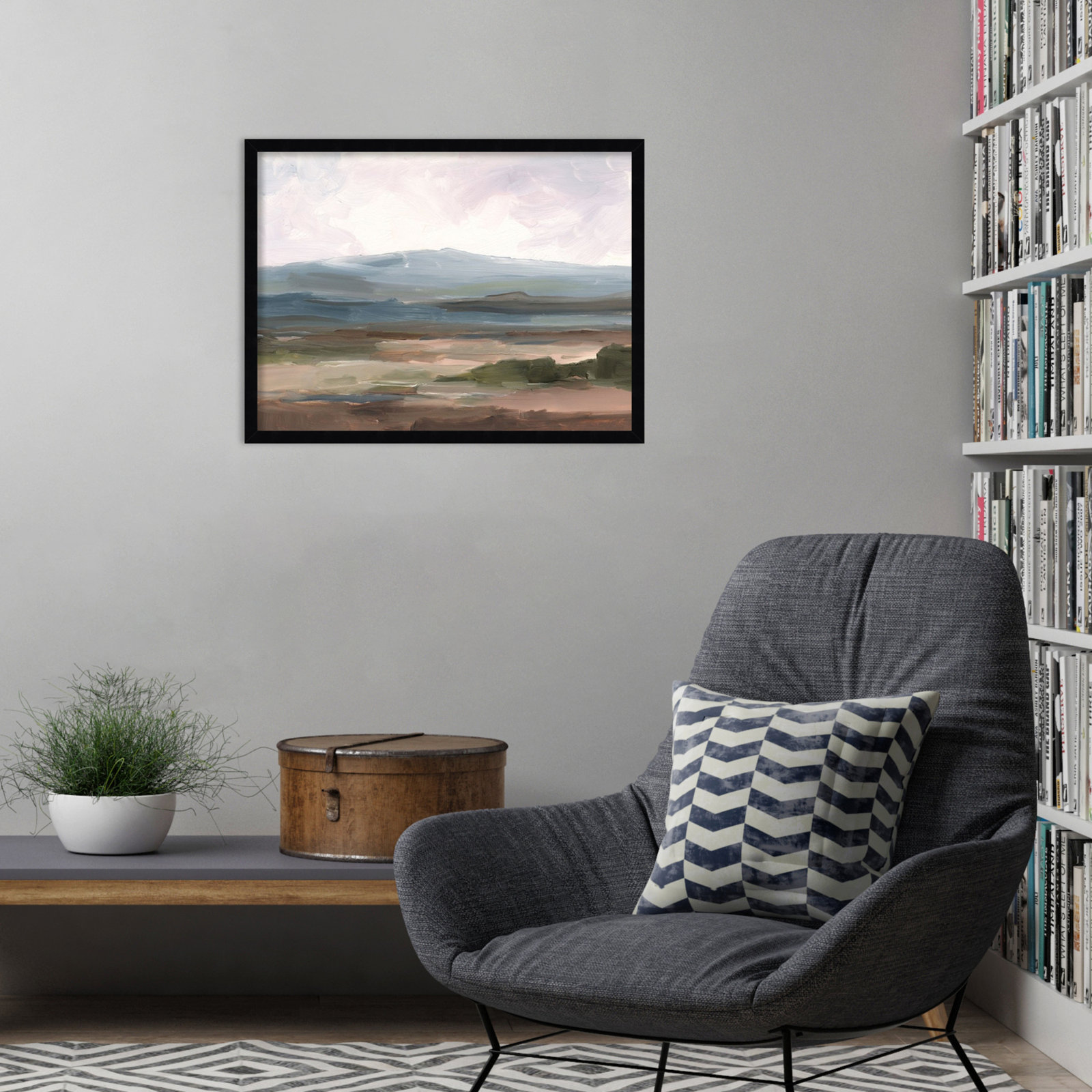 Ethan Harper "Serene Mountain Study II" Print, Black, 19" H x 25" W