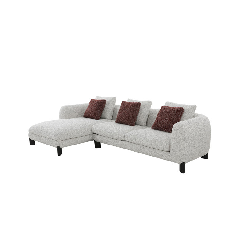 Canapé modulaire Mardi Maroon & Tweed avec 3 coussins