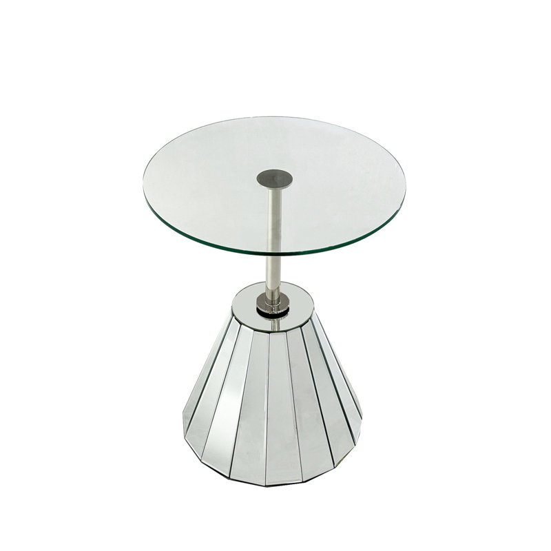 Table basse ronde en miroir exquise pour des espaces de vie polyvalents