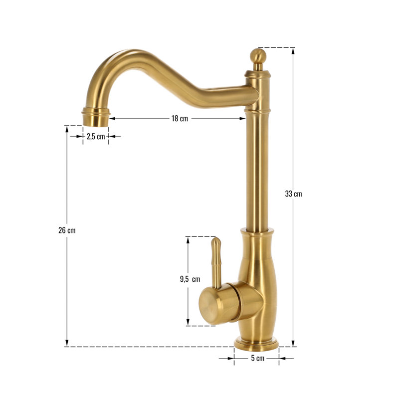 Belfry Kitchen Kitchen Faucet, Gold