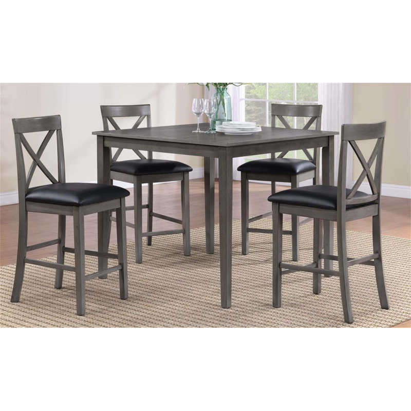 Ensemble de table de pub classique avec quatre tabourets, idéal pour le divertissement à domicile et les repas décontractés, améliorant les rassemblements sociaux
