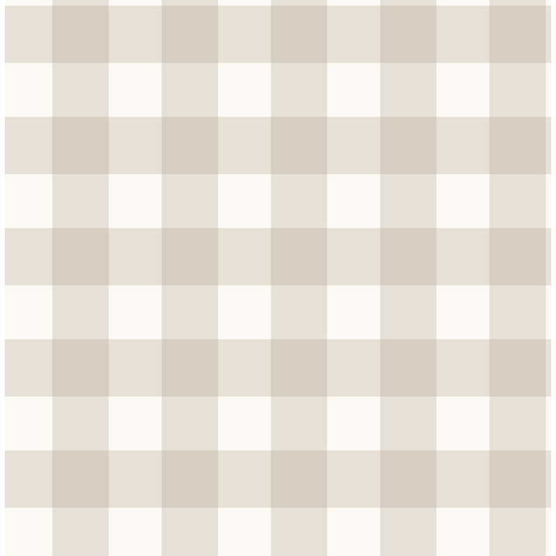 Patrice Light Brown Gingham Wallpaper, Brown