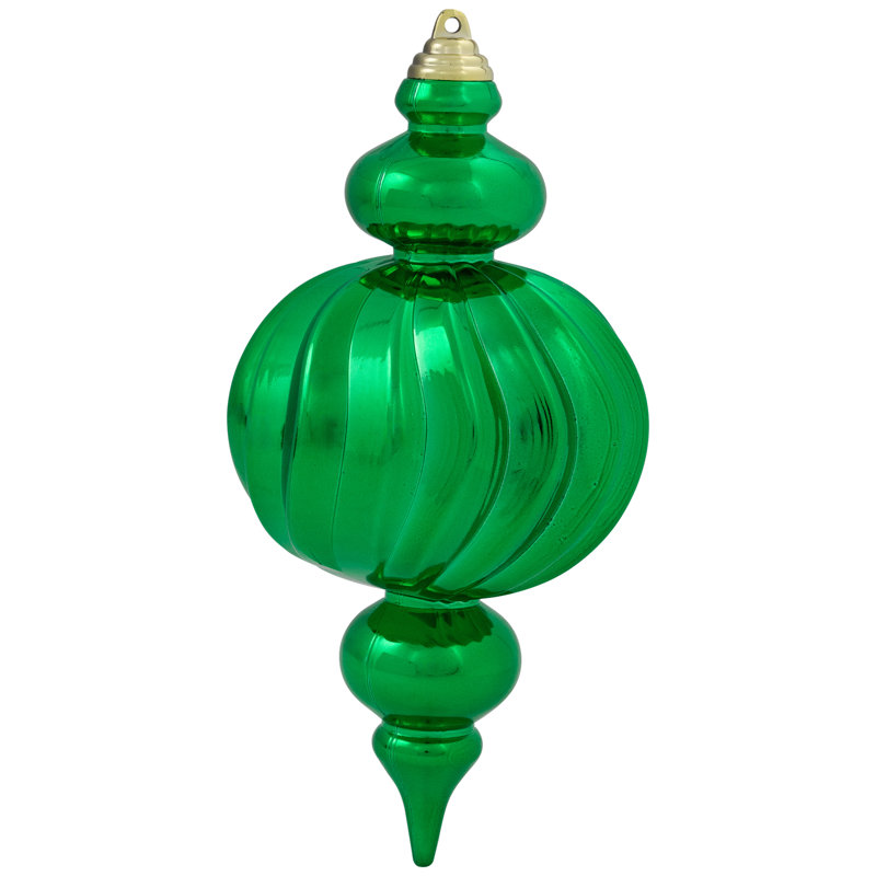 Shatterproof Commercial Size Finial Christmas Ornaments - 10" - Set Of 4, Green
