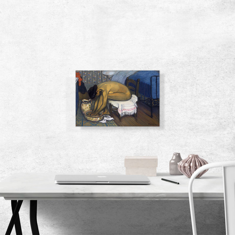 «Le Bain 1902» par Theophile Steinlen, reproduction d'art sur toile tendue, H 12 po x l 18 po x P 0,75 po