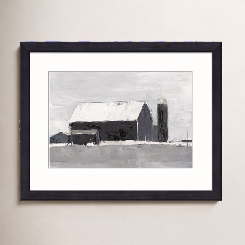 «Dynamic Barn I» par Ethan Harper - peinture encadrée, H 12 po x l 8 po, Naturel