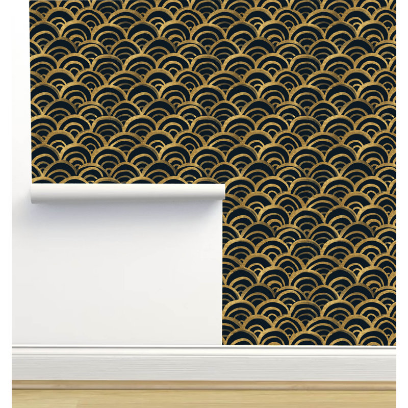 Rouleau de papier peint adhésif texturé L 6 pi x l 24 po Crystal W Design, Noir/jaune