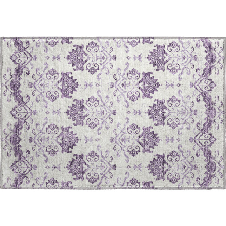Premium Machine Washable Prisco Purple Rug