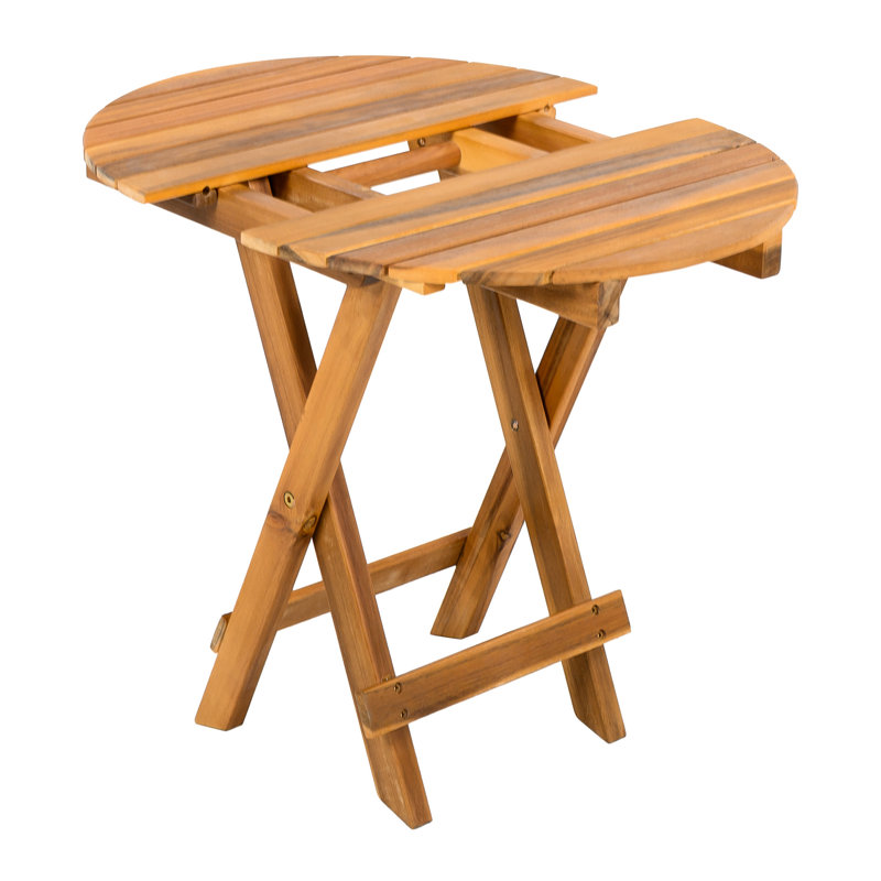 Foldable Outdoor Wood Table, Adjustable And Portable, Finish, Ideal For Gatherings Side Table With No Assembly, Foldable, Fits Beside