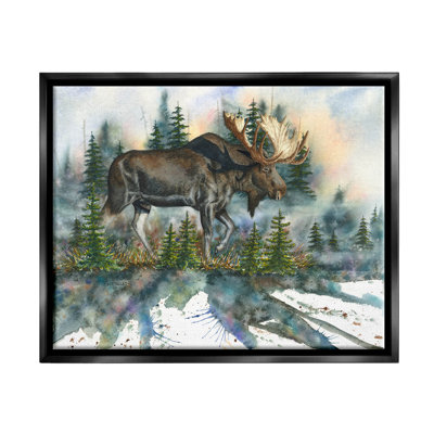 " Wild Moose Forest Nature Scene " by Dave Bartholet Painting Print