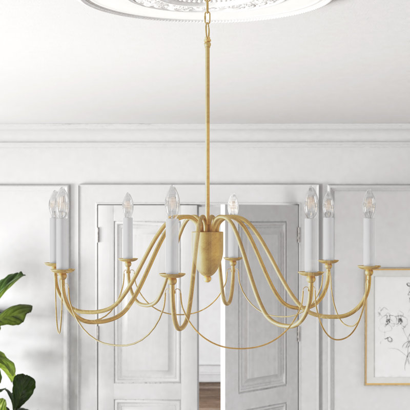 Corsham 8 - Light Dimmable Classic / Traditional Chandelier, Gold Leaf