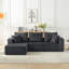 Canapé modulaire modulaire, canapé nuage en velours côtelé moderne avec assise profonde, canapé rembourré 4 places pour le salon, aucun assemblage requis-1800622664-1800622711