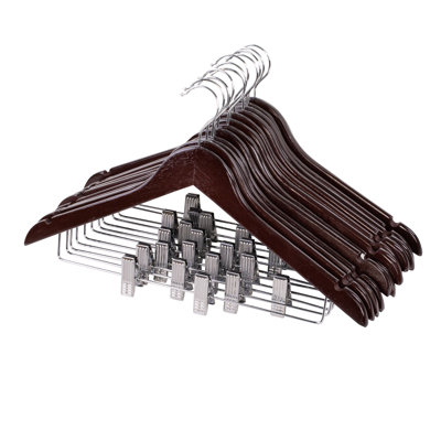 Myndi Non-Slip Hangers With Clips for Skirt/Pants