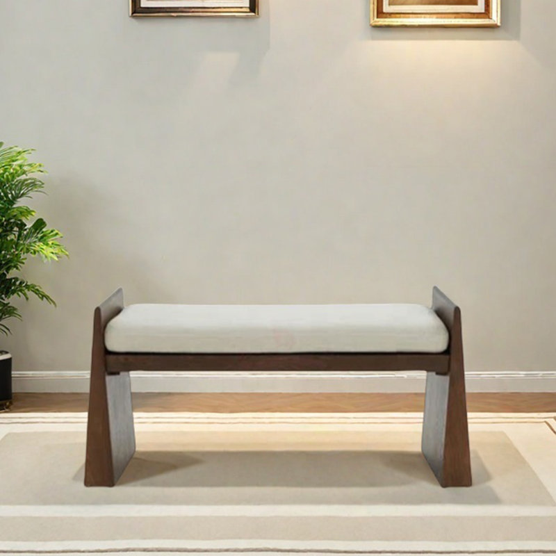Tabouret de repos en bois massif, H 21,65 po x l 47,24 po x P 17,72 po