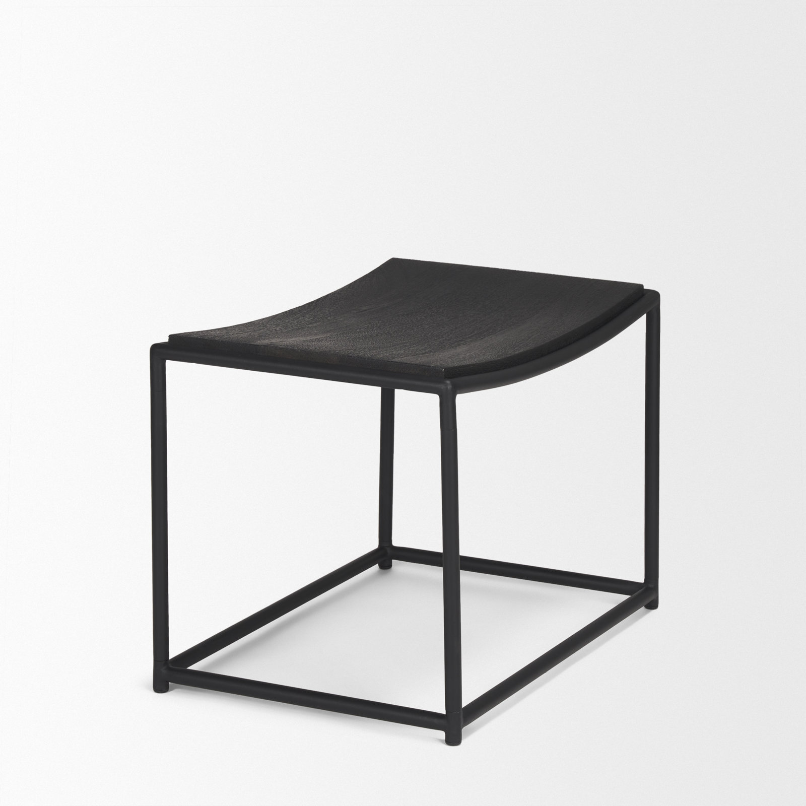 Galina Wood Seat Accent Stool, Black