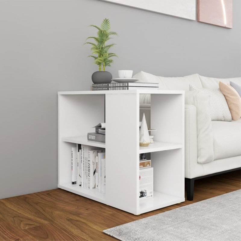 End Table, White Gray