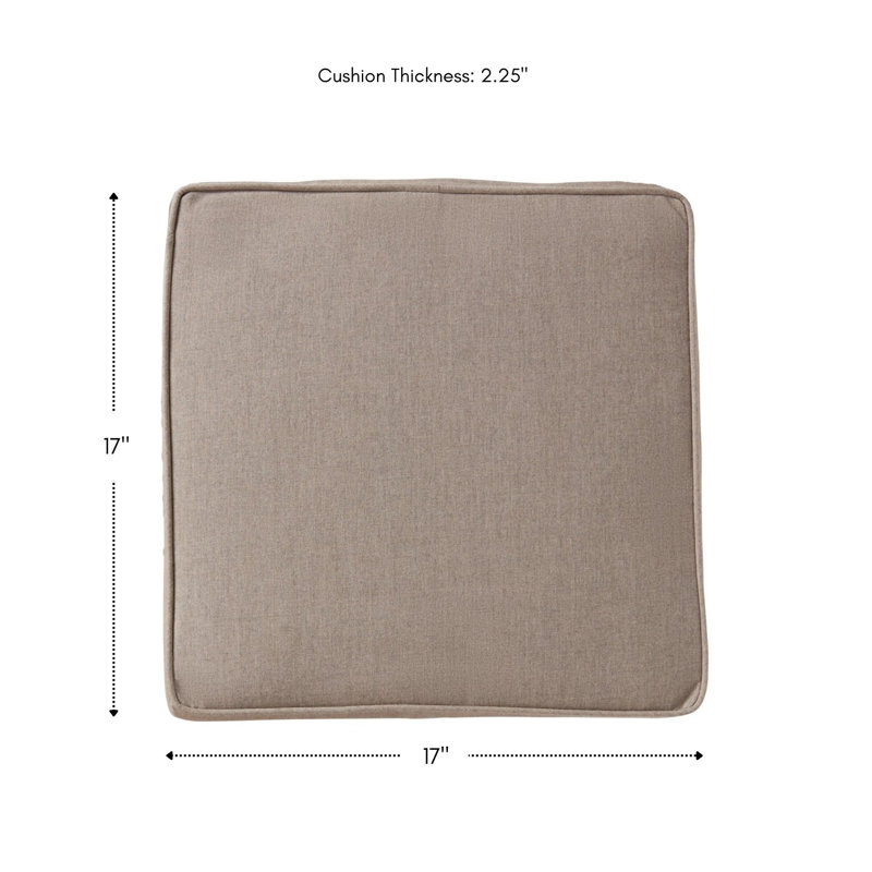 Sunbrella Outdoor Dining Chair Seat Pad, Cast Shale