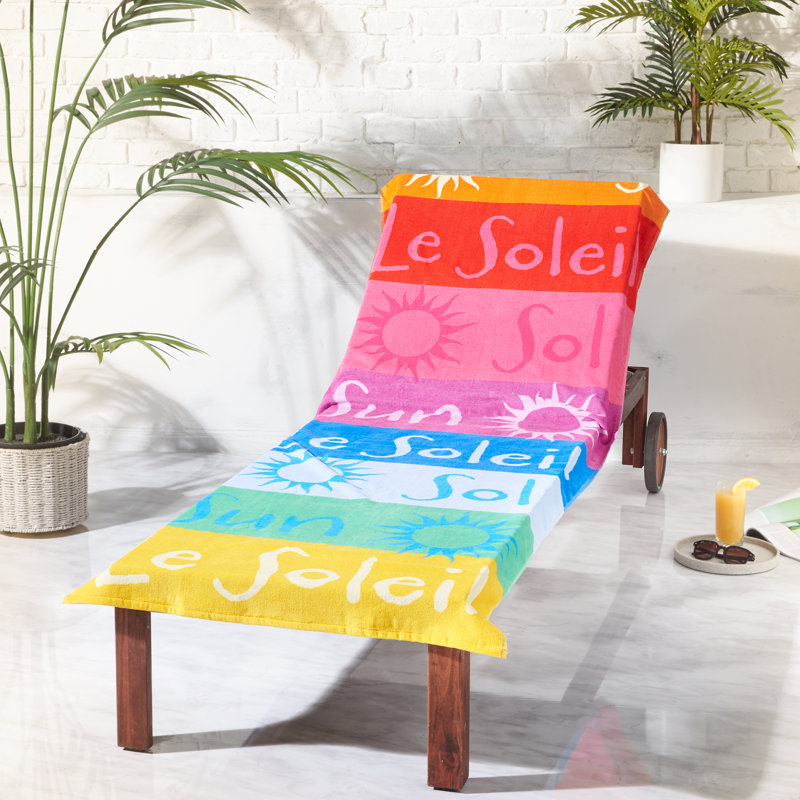 Block Stripe Cotton Beach Sun Lounger Towel