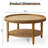 Jack 31.3" Round Coffee Table with Storage Shelf  & Solid Wood Legs