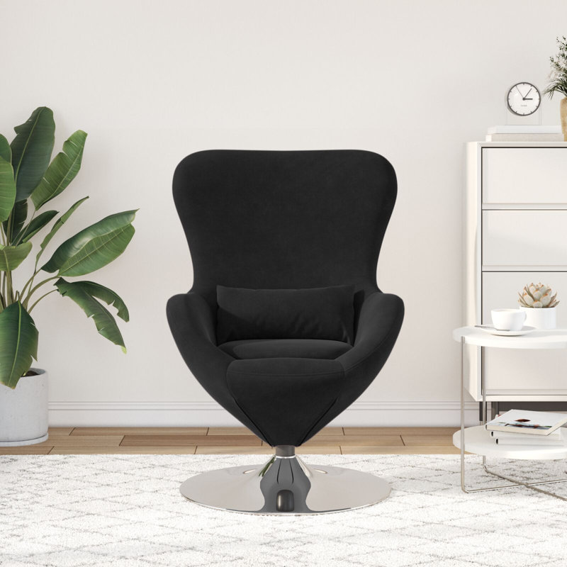 Fauteuil œuf vidaXL en velours noir