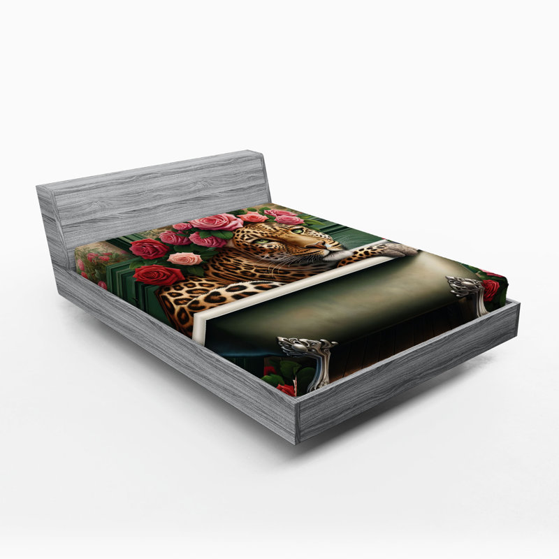 Microfiber Floral Fitted Sheet, Full Fitted Sheet