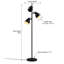 Lampe sur pied contemporaine Opus noir à 3 lumières, réglable