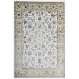 Hand Knotted Oriental Area Rug in Ivory/Gold