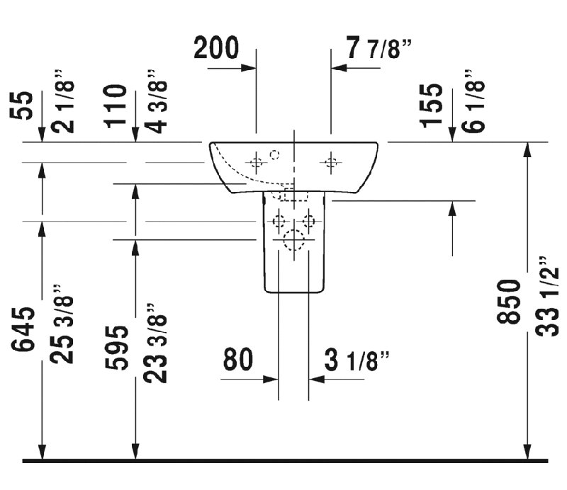 Me by Starck Ceramic 39" Wall Mount Bathroom Sink with Overflow, Single