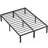 Lutherville 18'' Black Metal Platform Bed Frame With Steel Slat Support, No Box Spring Needed-953016076-989574561