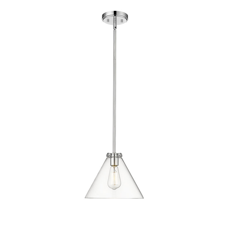 Luminaire suspendu conique à 1 lumière Greaves, Chrome