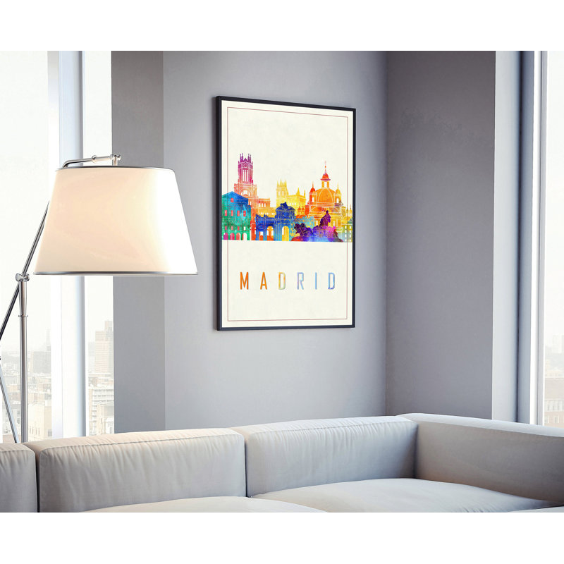 Madrid - peinture sans cadre, H 14 po x l 11 po x P 0,35 po