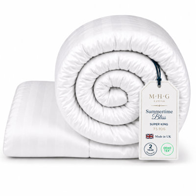 MHG Living Summer Microfibre Duvet 7.5 Tog with Breathable Hypoallergenic Hollowfibre Filling Cooling- Single/Double/King/Super King