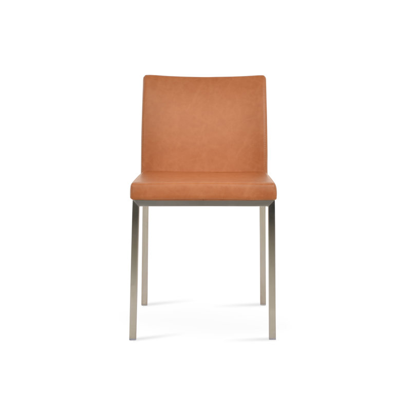 Chaise d'appoint en métal Aria, PPM caramel, Acier inoxydable
