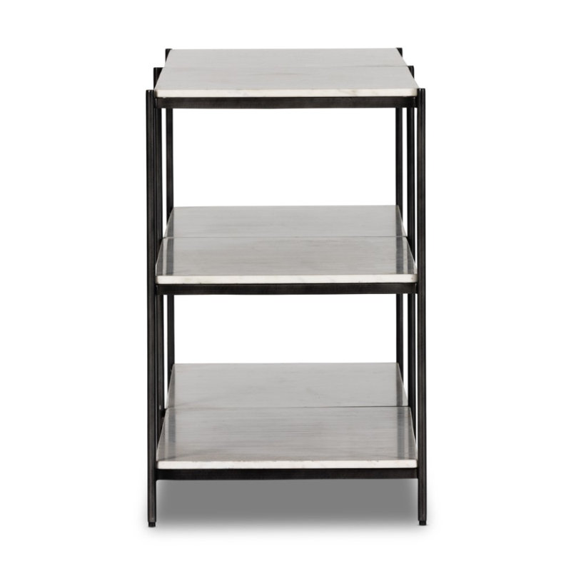 Felix Large Console Table - Antique Brass, White/Polished White Marble