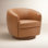 Marcy Genuine Leather Swivel Barrel Chair