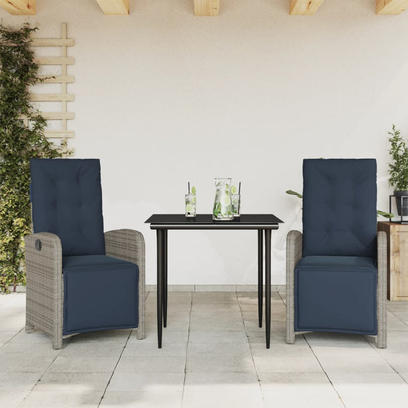Ensemble de salle à manger d'extérieur 3 pièces Bistro