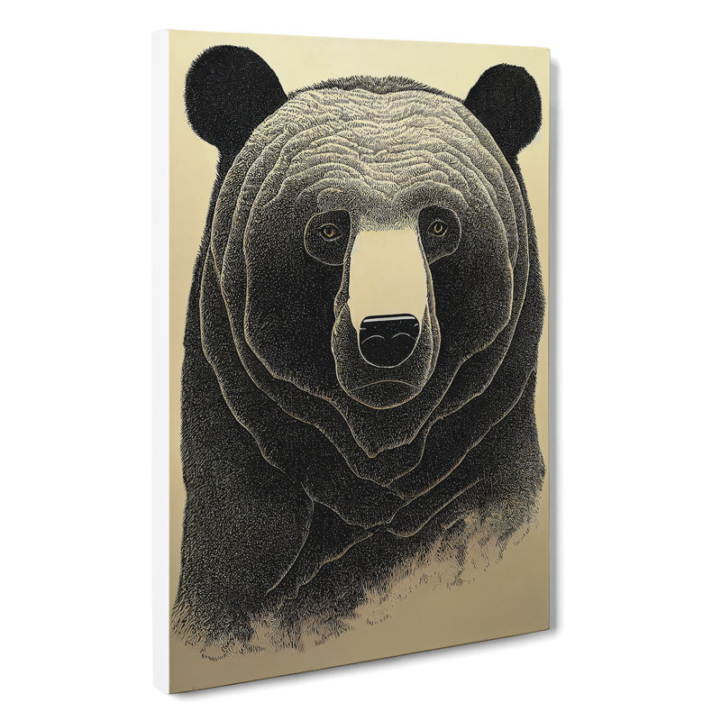 Bear Portrait No.3 Abstract - Wrapped Canvas Painting, 50cm H x 35cm W x 3cm D