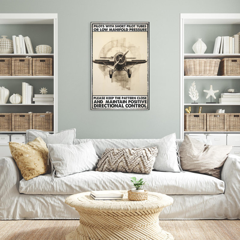 «Plane Pilots With Short Pilot Tubes on Canvas», impression, H 20 po x l 16 po x P 1,25 po