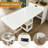 74" Extendable Dining Table with Power Socket, Storage & Lockable Casters, White-2081095774