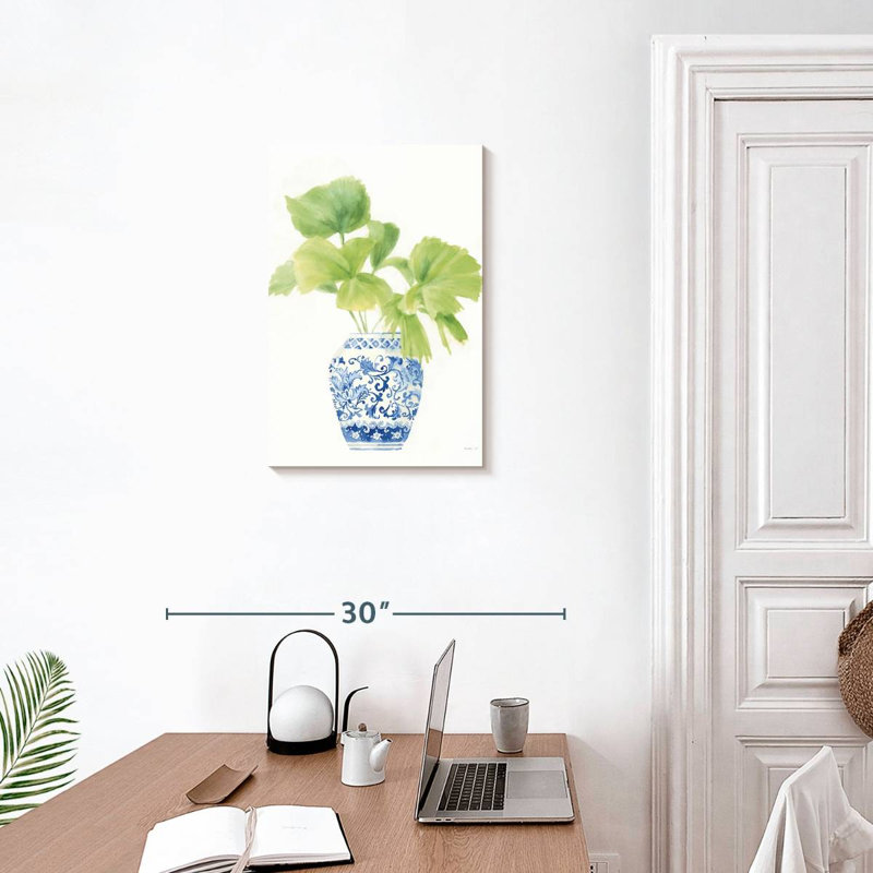 Harnek Palm Chinoiserie blanc I, H 24 po x l 16 po