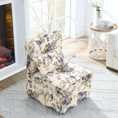 Chaise de salle à manger en flanelle simple avec coussin de siège et dossier moelleux, sans accoudoirs, coussin assorti pouvant être utilisé comme coussin de taille, cette chaise de salle à manger peut être utilisée dans le salon - BLEU